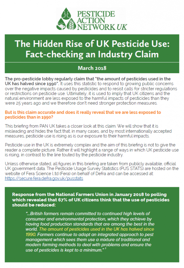 Pesticides in agriculture (UK) Pesticide Action Network UK