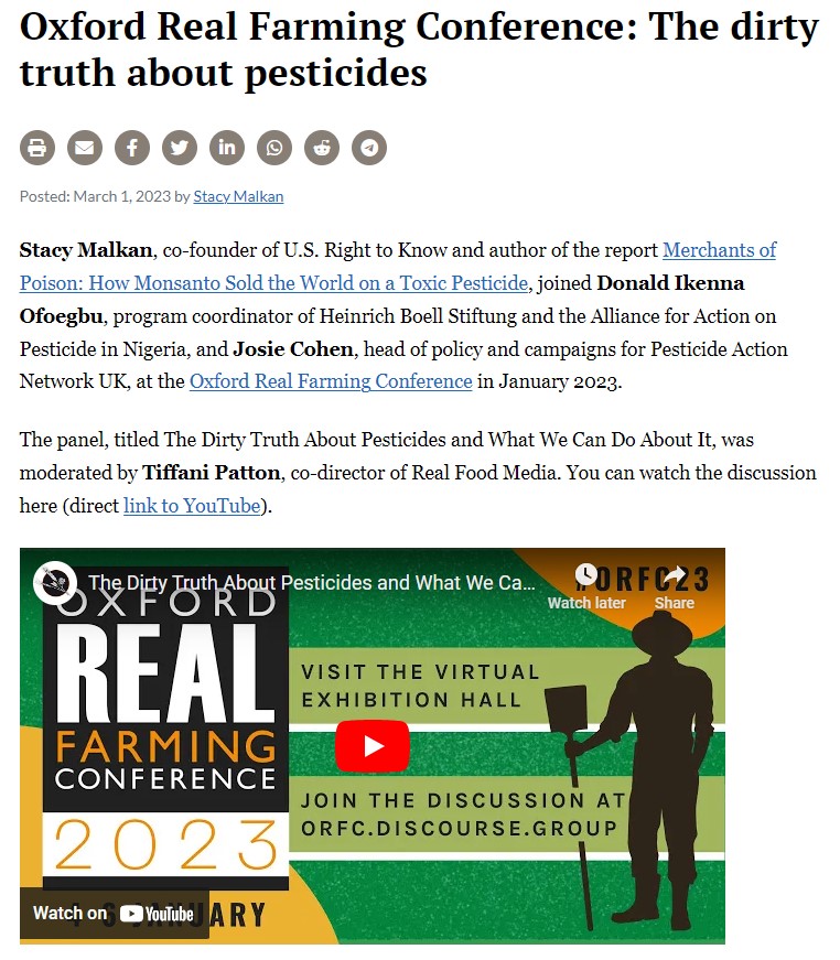 Oxford Real Farming Conference: The dirty truth about pesticides