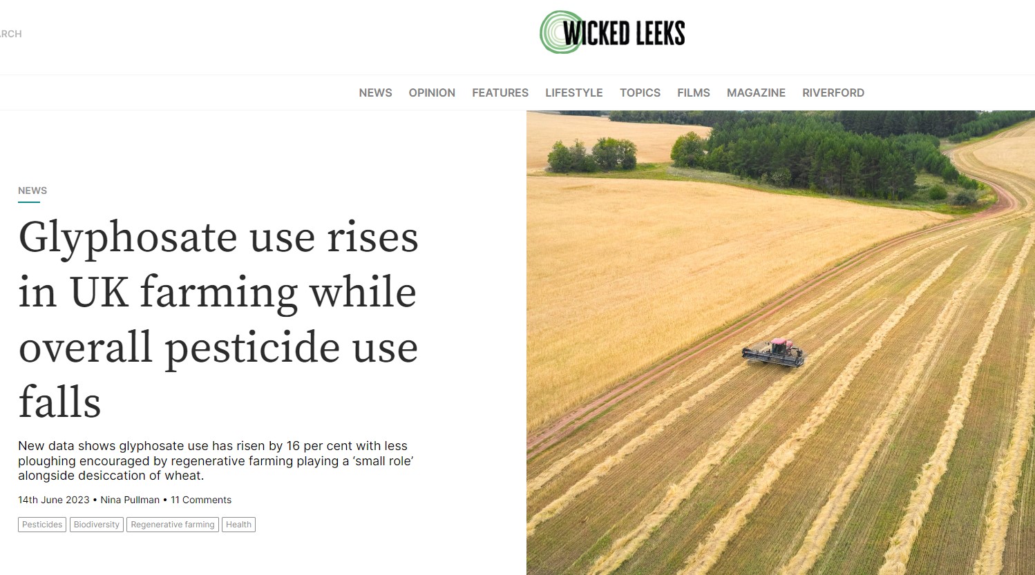 Wicked Leeds: Glyphosate use rises in UK farming while overall pesticide use falls
