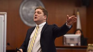 Plaintiff attorney Brent Wisner during his opening statement to the Johnson trial jury | JOSH EDELSON/AFP/Getty Images