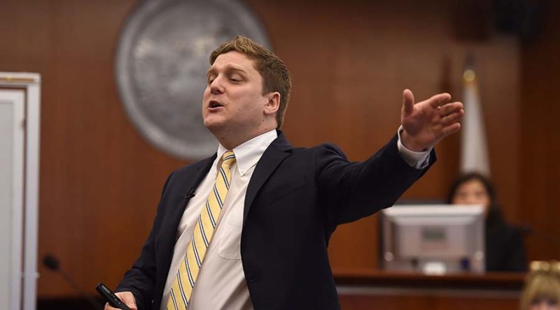 Plaintiff attorney Brent Wisner during his opening statement to the jury