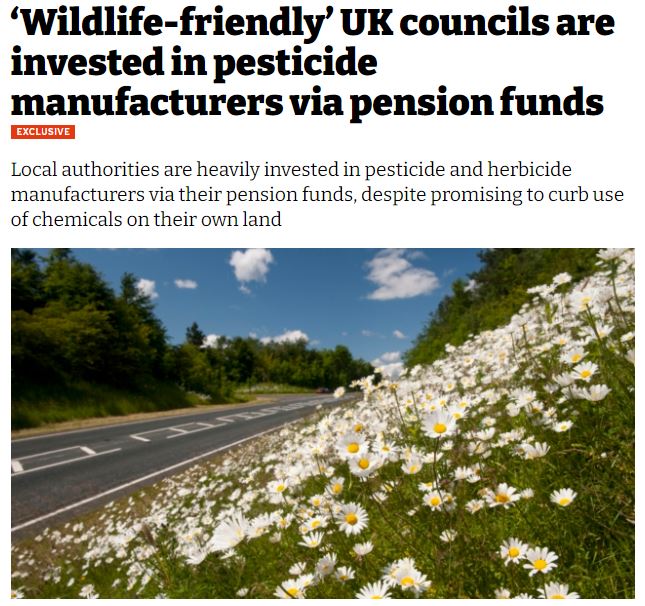 iNews: 'Wildlife-friendly' UK councils are invested in pesticide manufacturers via pension funds