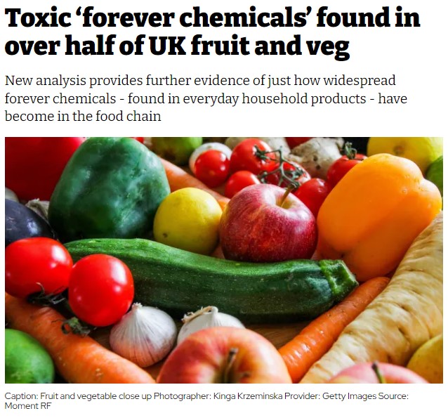 iNews - Toxic 'forever chemicals' found in over half of UK fruit and veg
