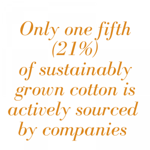 One fifth of sustainably grown cotton is not sourced by companies